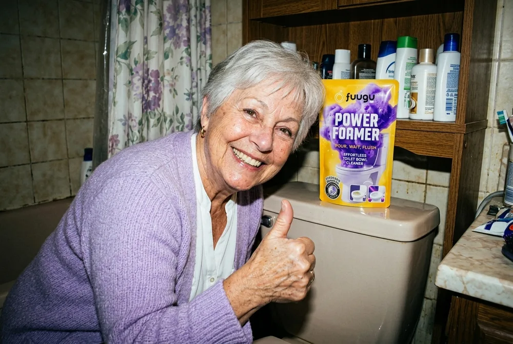 Margot S. neben ihrer Toilette mit Fuugu Rifon Murmu